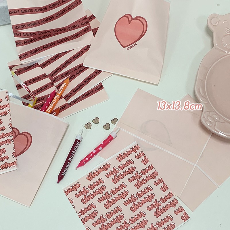 Túi Giấy Gói Quà, Đựng Đồ Nhỏ Pink Tone Always Love You (lẻ 1 cái) | BigBuy360 - bigbuy360.vn