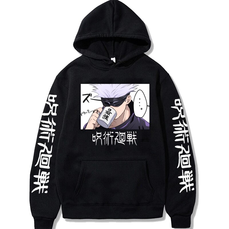 Jujutsu Kaisen Áo Hoodie Ngoại Cỡ In Manga Gojo Satoru Harajuku Đường Phố Mặc Vào Mùa Thu Đông Cho Nam Nữ