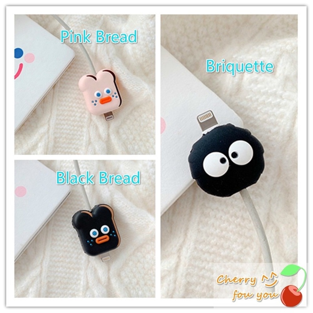 Phụ kiện bảo vệ cáp sạc USB kiểu dáng hoạt hình 3D dễ thương vui nhộn