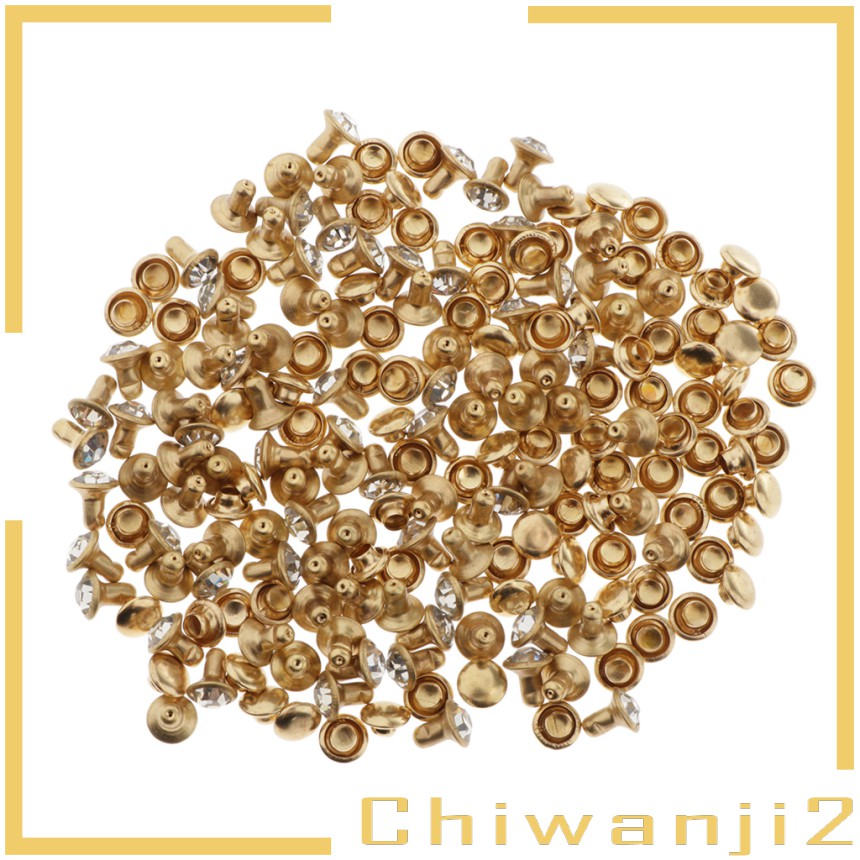 100pcs Double Cap Crystal Rivets  Rivets Bags Clothes Accessories