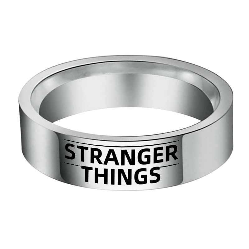 Nhẫn Thép Không Gỉ In Chữ Stranger Things Thời Trang