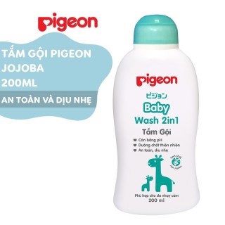 Sữa Tắm Gội Dịu Nhẹ Cho Bé Pigeon 2 Trong 1 Chiết Xuất Hoa Hướng Dương / Hạt Jojoba 200ml