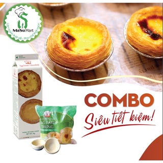 Combo Bánh  Tart Trứng Vị Truyền Thống - 30 bánh và 1 hộp kem 1 Lít