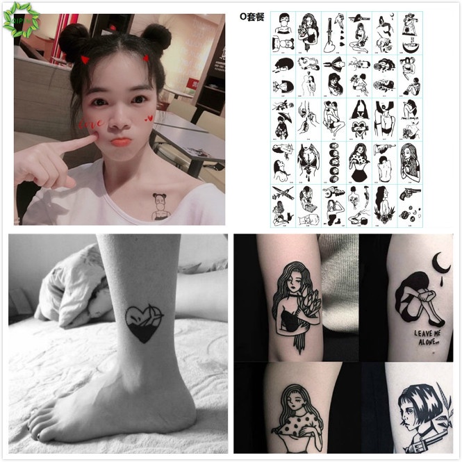 [Hàng mới về] Bộ 30 miếng hình xăm dán tạm thời in hình xinh xắn chống nước lâu bền