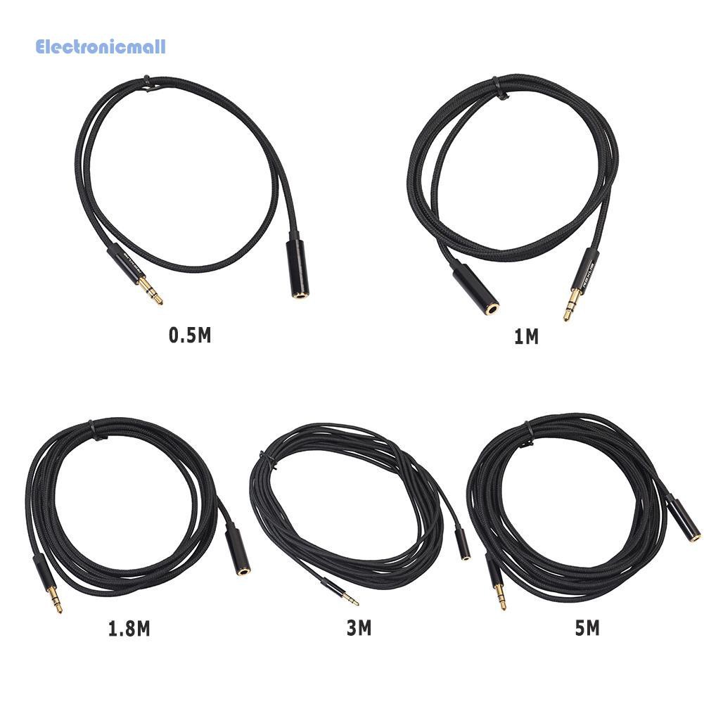 Dây cáp âm thanh nối dài sợi bện đầu cắm sang lỗ cắm 3.5mm dành cho tai nghe