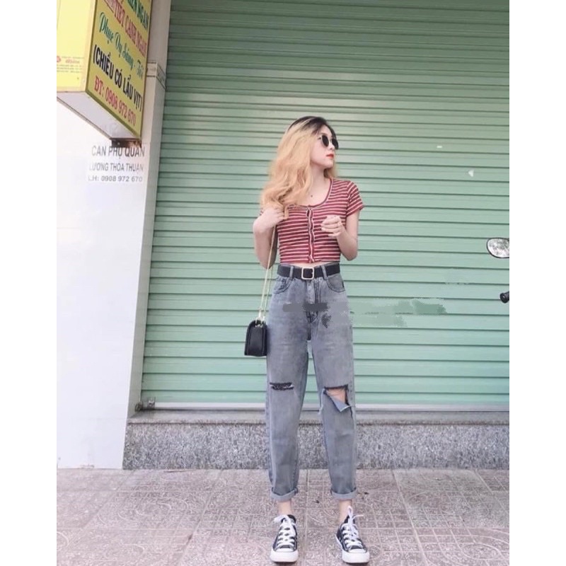 QUẦN BAGGY BÒ RÁCH mãM40