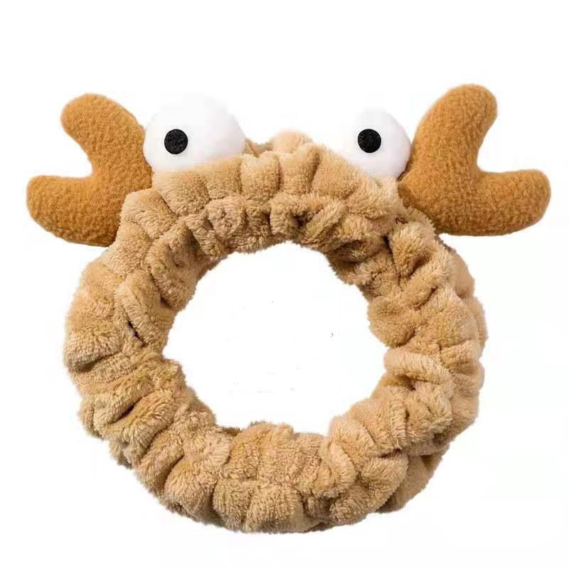 Băng Đô Cài Tóc Hình Sừng Hươu Mắt To Hoạt Hình 3D Phong Cách Hàn Quốc