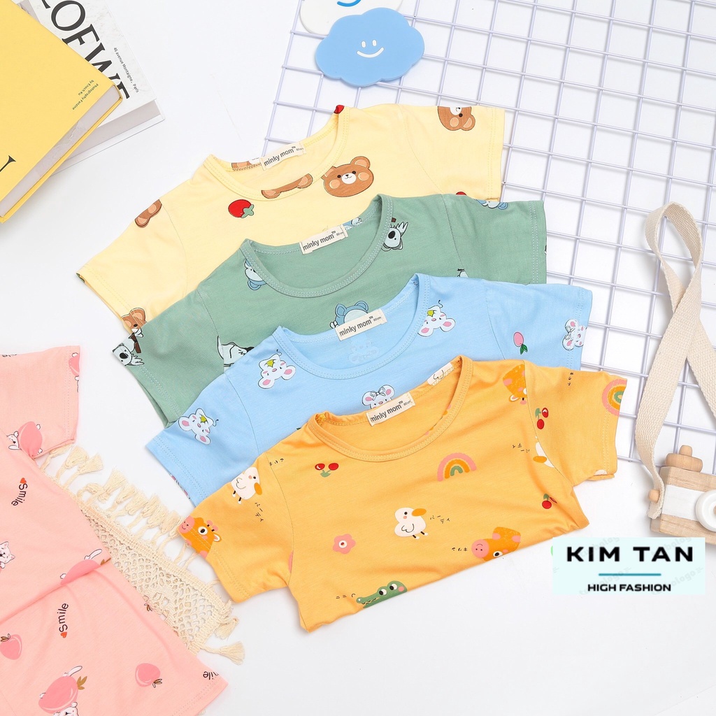 Bộ MINKY MOM Cộc Tay ⚡FREESHIP⚡ Chất Thun Lạnh Cho Bé Trai, Bé Gái Thoải Mái Thoáng Mát Ngày Hè