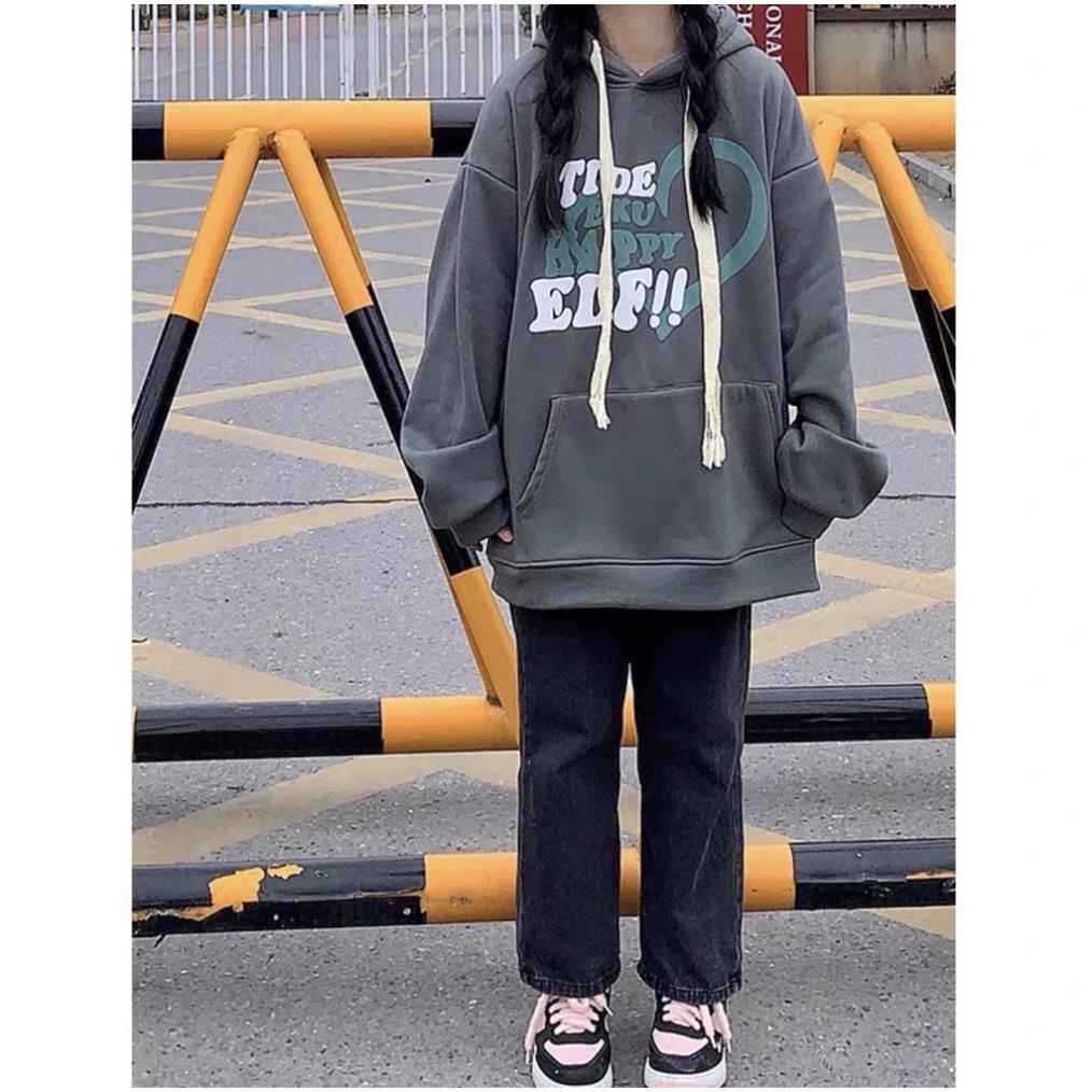 Áo hoodie TIDE tim xanh chất nỉ ngoại Form thụng cánh dơi trùm mông hàng có mũ, 2 lớp xịn sò