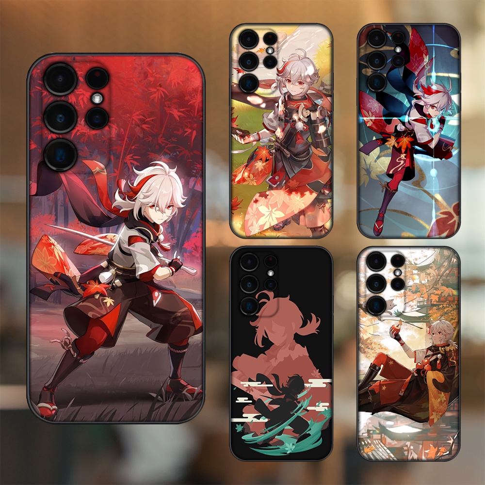 Ốp lưng Samsung S21 Ultra, S22 Ultra viền đen in hình Kazuha Genshin Impact