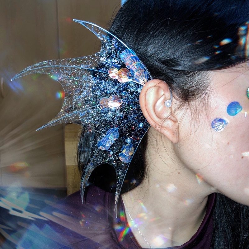 2 chiếc tai nàng tiên cá, cosplay nhân ngư cổ trang phong cách dùng làm phụ kiện make up chụp ảnh