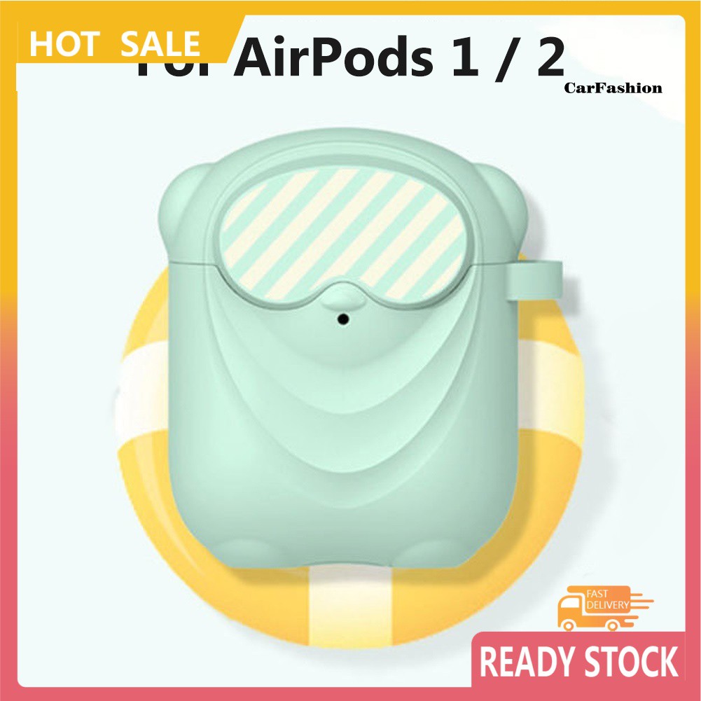 Vỏ Bảo Vệ Hộp Sạc Tai Nghe Không Dây Bằng Silicon Họa Tiết Hoạt Hình Dễ Thương Cho Airpods 1 2