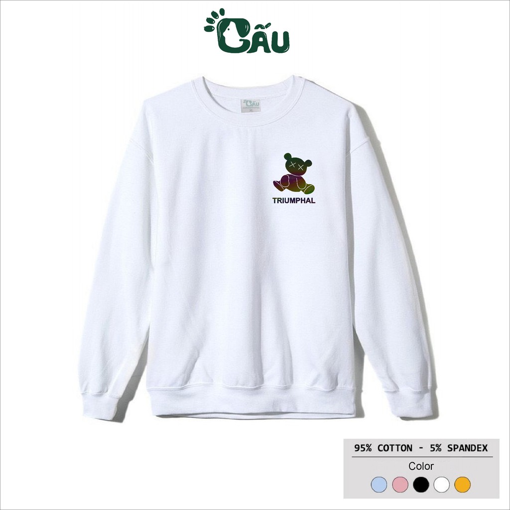 Áo sweater GẤU 194 vải thu đông co dãn, dày dặn mềm mịn form rộng phong cách Unisex - GẤU PHẢN QUANG | BigBuy360 - bigbuy360.vn