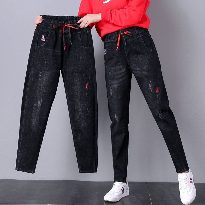 Quần jean ống rộng lưng cao co giãn phong cách Hàn Quốc thời trang xuân hè dành cho nữ size 35-100kg