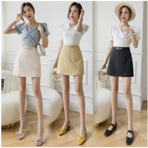 Chân Váy Midi Chữ A Lưng Cao Màu Sắc Trơn Thời Trang Mùa Hè Cho Nữ | BigBuy360 - bigbuy360.vn