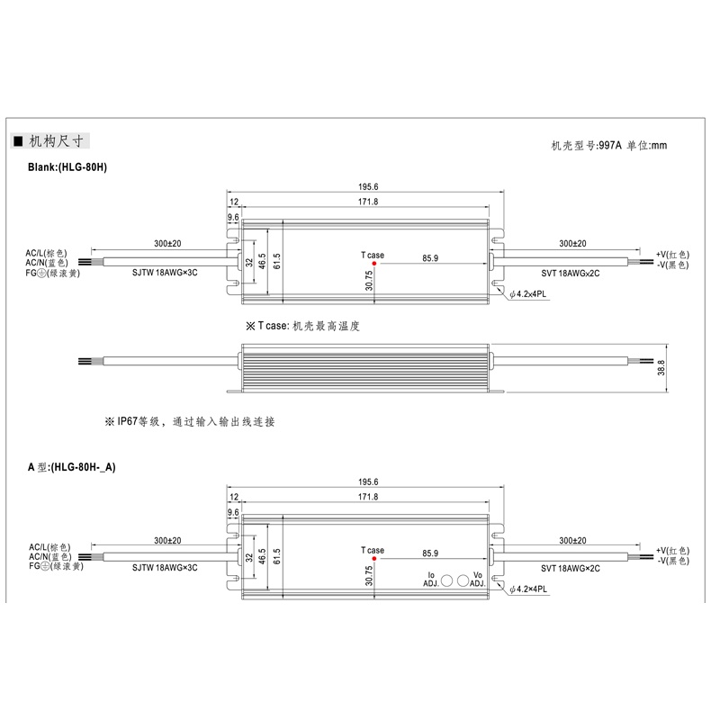 Nguồn Đèn Led Chính Hãng MeanWell HLG-60H-30A  Taiwan Excellence Award