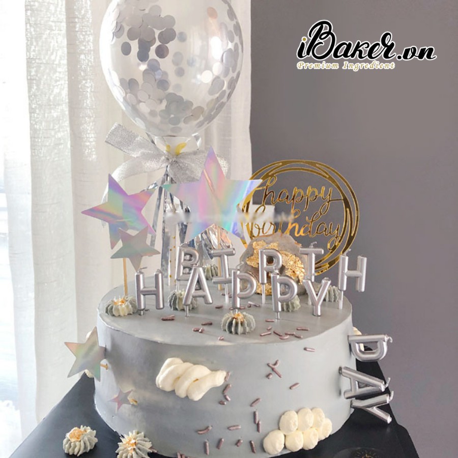 Nến chữ Happy Birthday trang trí bánh kem