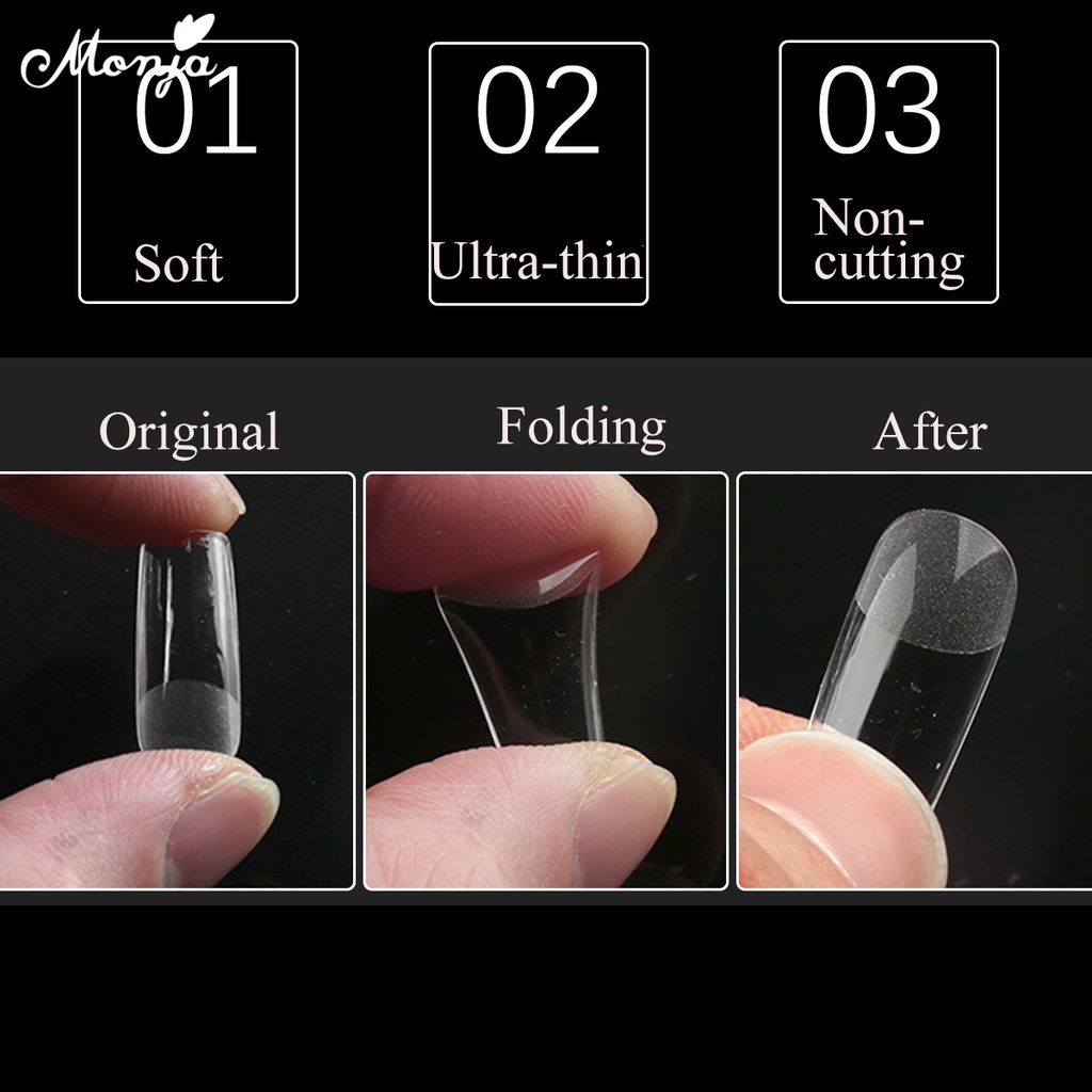 MONJA Bộ 120/240 Móng Tay Giả Làm Nail Chuyên Dụng