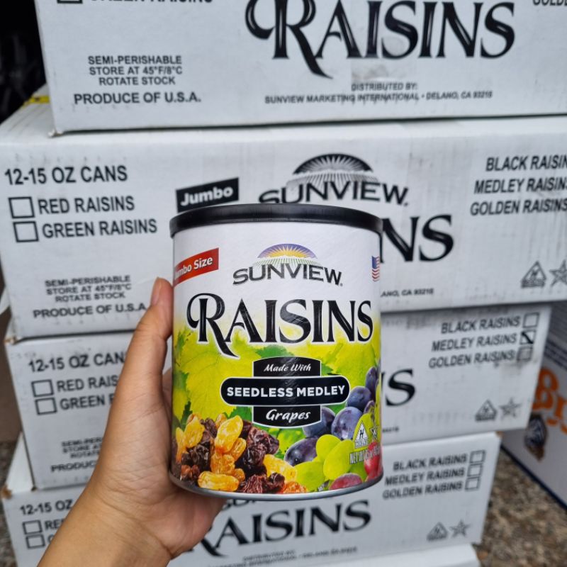 Nho khô 3 màu Sunview Raisins 425g của Mỹ