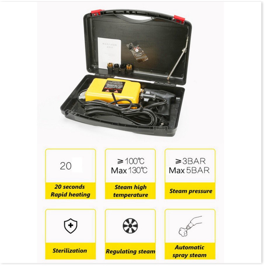 Máy Phun Xịt Rửa Xe Vệ Sinh Nhà Cửa Bằng Hơi Nước Nóng 220V 2600W - King's Garden
