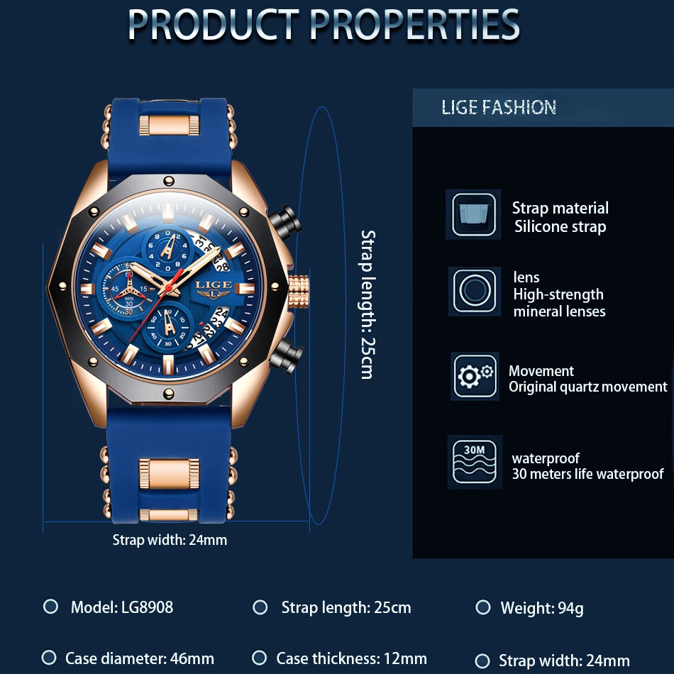 Đồng Hồ Thạch Anh Dây Đeo Silicon Chống Thấm Nước Thời Trang Cho Nam | BigBuy360 - bigbuy360.vn