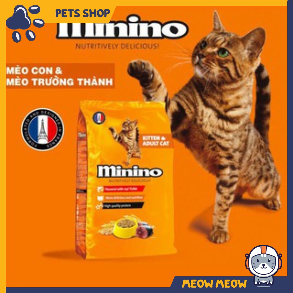 Hạt cho mèo MININO - Hạt MININO - Thức ăn vị cá ngừ cho mèo trên 2 tháng tuổi - Túi 1.3KG