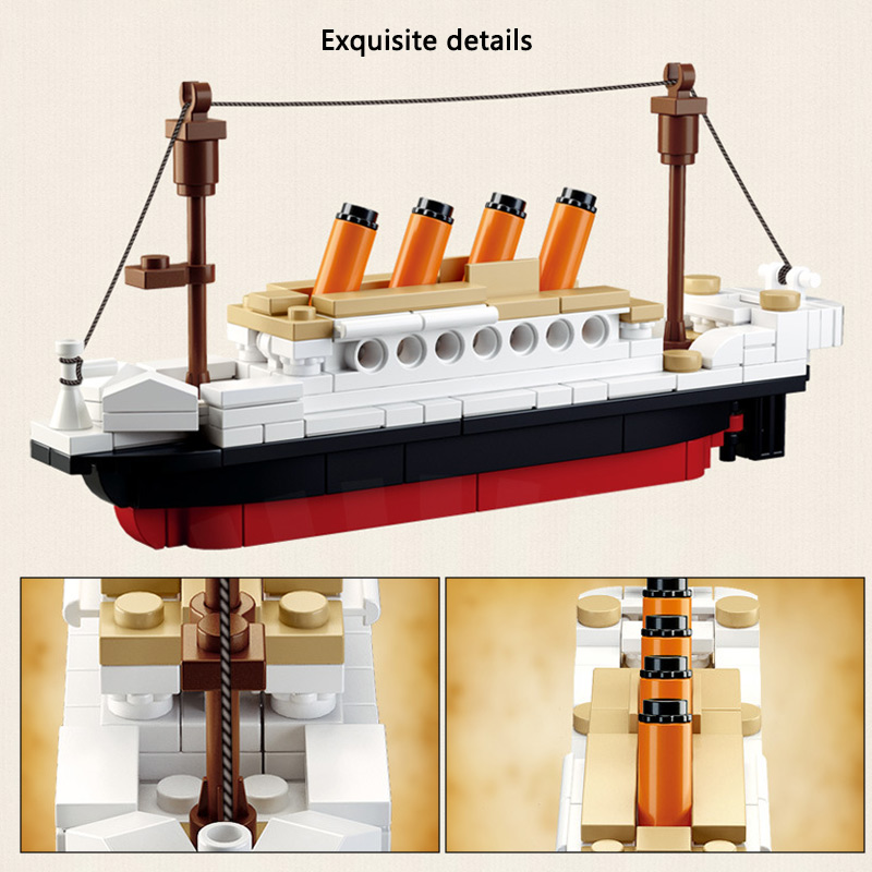 Set 194 khối xây dựng GOROCK XLB-0576 mô phỏng tàu Titanic 3D cho trẻ em