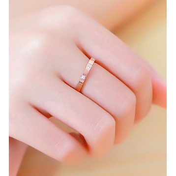 Nhẫn Titan Viền Đá Hàng Thiết Kế (16mm,18mm)