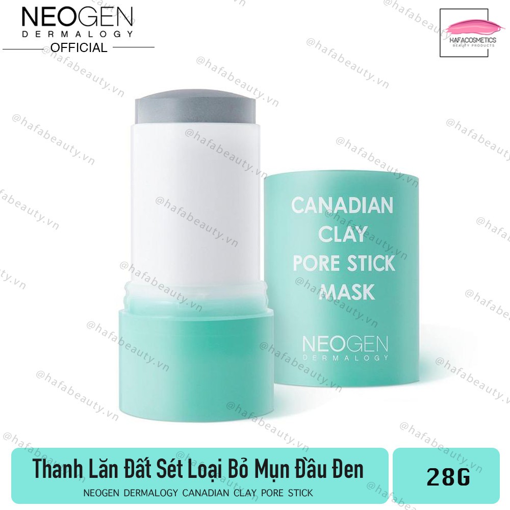 Thanh lăn đất sét giảm mụn đầu đen Neogen Canadian Clay Pore Stick Mask 28g _ Thanh lăn giảm mụn làm sạch da