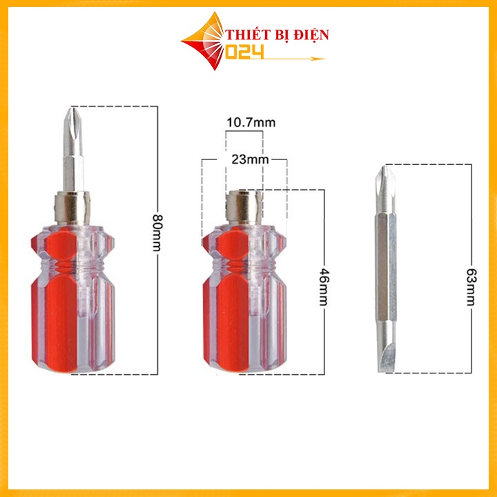 Tô Vít 2 Đầu 4 Cạnh 2 Cạnh Đa Năng Màu Đỏ Dài 8cm
