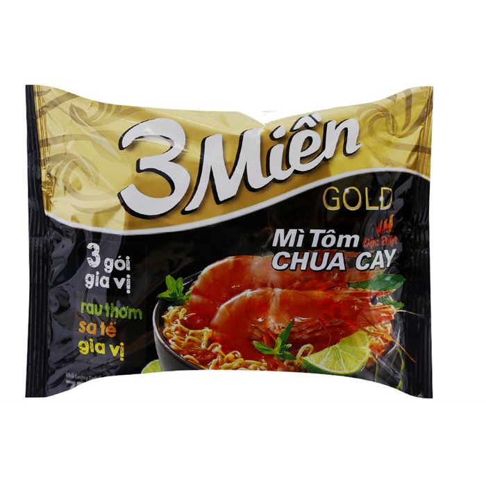 MÌ 3 MIỀN GOLD BÒ HẦM RAU THƠM - LẨU GÀ CHUA CAY - TÔM CHUA CAY VIỆT