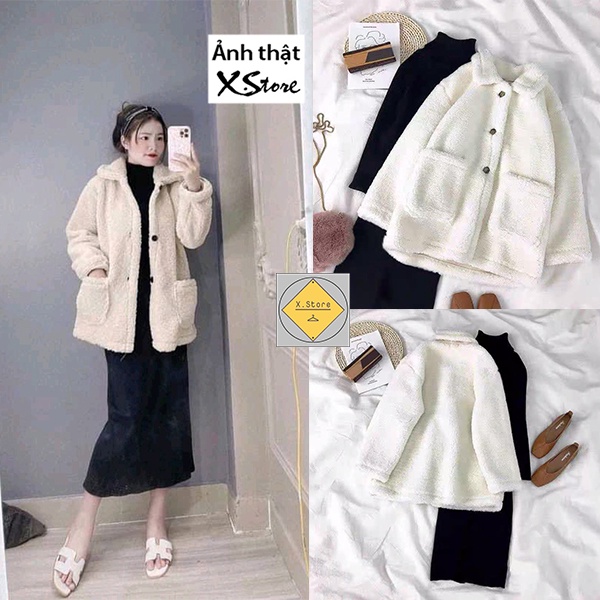 Set Bộ 2 Món Gồm Váy Đen Xẻ Sau Lưng + Áo Khoác Lông Sexy Unisex Hot Trend 2022 Có Ảnh Thật Tự Chụp + Video X.store 580