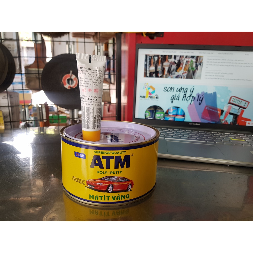 BỘT MATIT / BỘT BẢ KIM LOẠI VÀNG ATM 380  1KG + CHẤT CỨNG