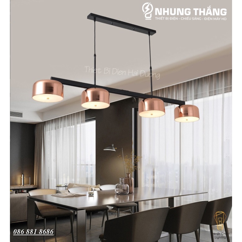 Đèn Thả 4 Chao Đui Đồng DGT-1501 - Xoay 90 Độ - Decor Trang Trí Nội Thất Sang Trọng - Phong Cách Hiện Đại -Kèm4 Bóng G45