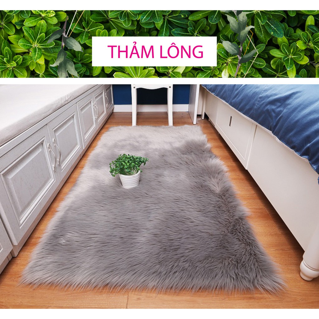 Thảm lông màu xám trải sàn [HÀNG CHẤT LƯỢNG] kích thước 1m x 60cm