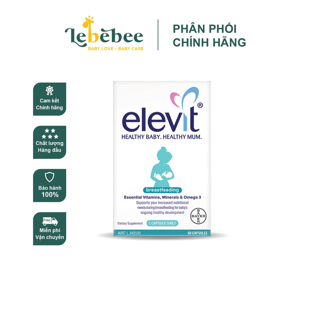 Vitamin Elevit Breastfeeding của Úc 60 viên cho mẹ sau sinh