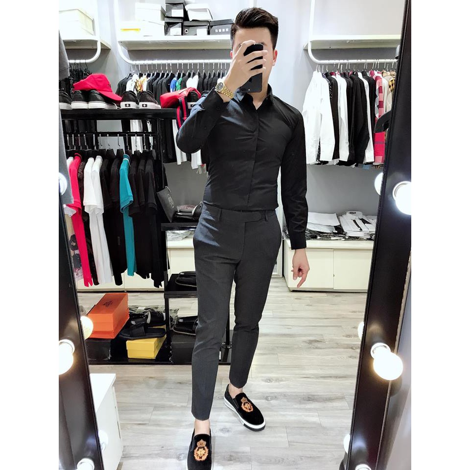 Áo Sơ Mi Trắng Vải Lụa Nến Không Nhăn Thời Trang Cao Cấp.Áo Sơ Mi Nam Công Sở ,Sơ Mi Nam Trơn | BigBuy360 - bigbuy360.vn