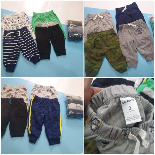 Quần thun dài bé trai size 3m-18m