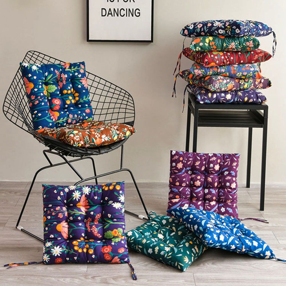 Đệm lót ghế ngồi hình vuông nhồi bông in họa tiết hoạt hình 12 kiểu lựa chọn 40x40cm tiện dụng cho văn phòng