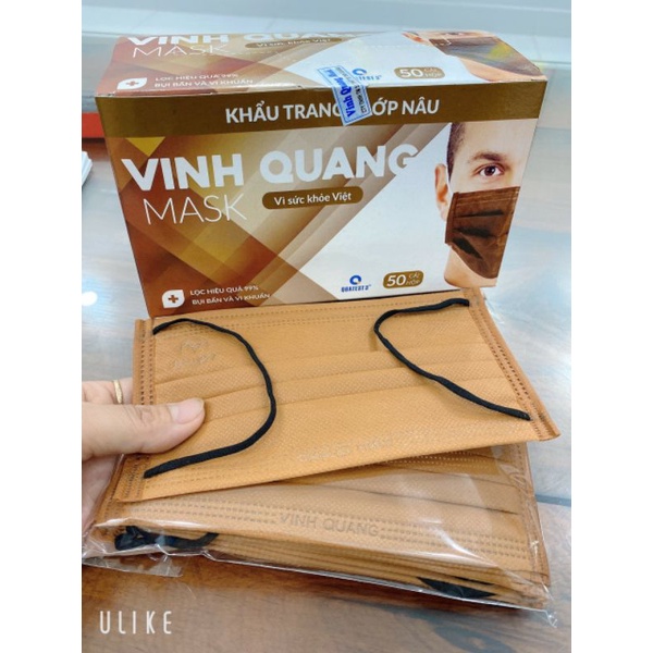 Khẩu trang nâu 4 lớp