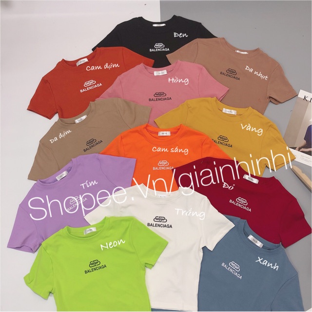 Áo thun xin xin cổ tròn form ôm dáng crop, Áo phông ngắn tay in chữ ngực BB XX301 - NhiNhi Shop