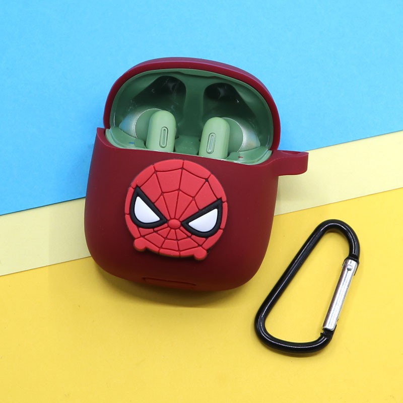 Vỏ bọc bảo vệ hộp sạc tai nghe không dây bluetooth TWS JBL TUNE 220 bằng silicone hoạt hình đáng yêu có móc khóa