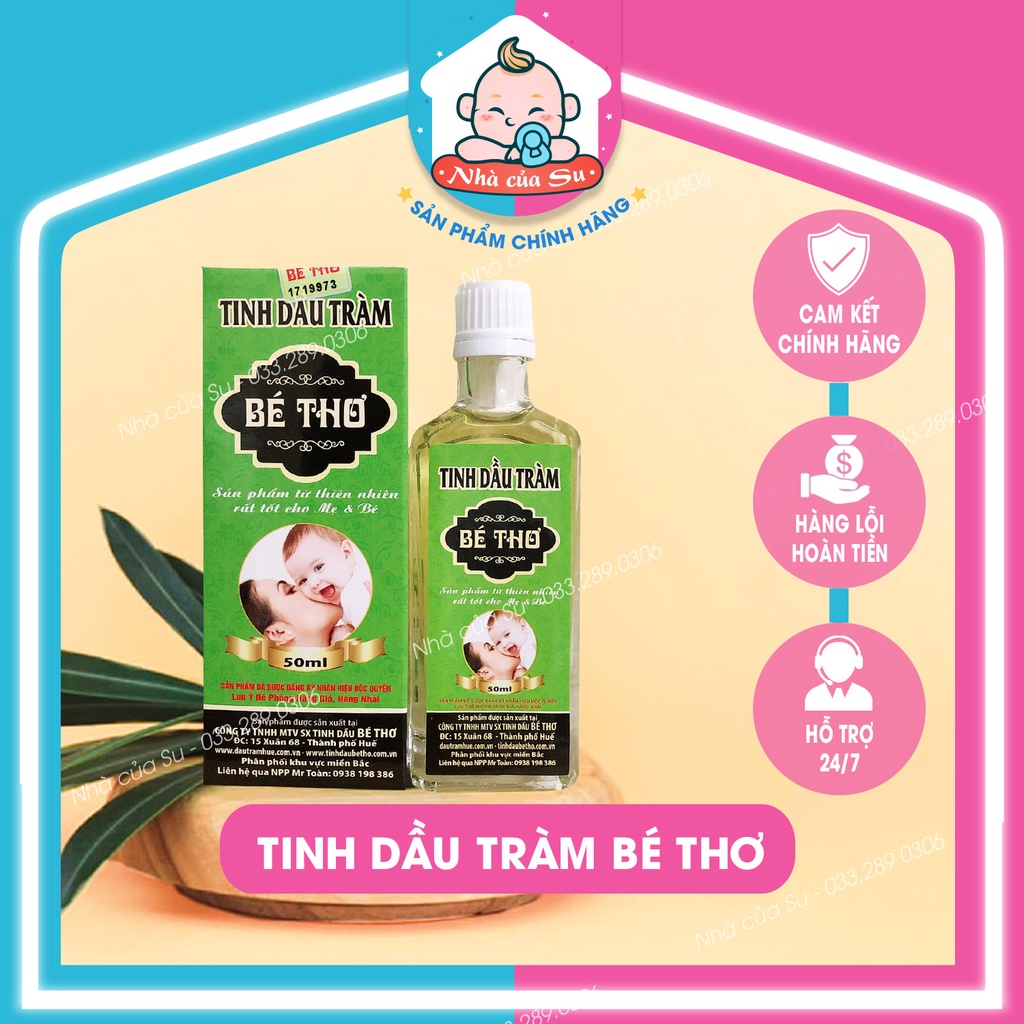 Tinh dầu tràm Bé Thơ 50ml FREESHIP Dầu tràm giữ ấm, đuổi muỗi, tránh gió cho bé NHA CUA SU