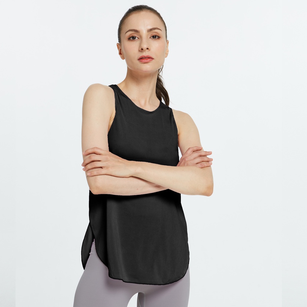 Áo vest Áo tập yoga/thể thao dáng rộng màu sắc đơn giản