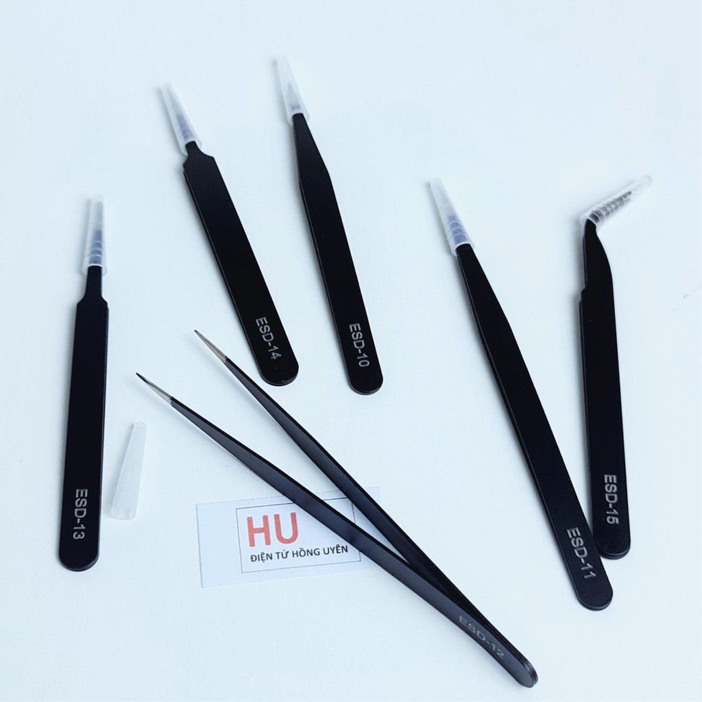 Bộ 6 loại Nhíp gắp linh kiện, nhíp gắp ráy tai đa năng. Nhíp chống tĩnh điện ESD phục vụ gắp linh kiện sửa chữa điện tử