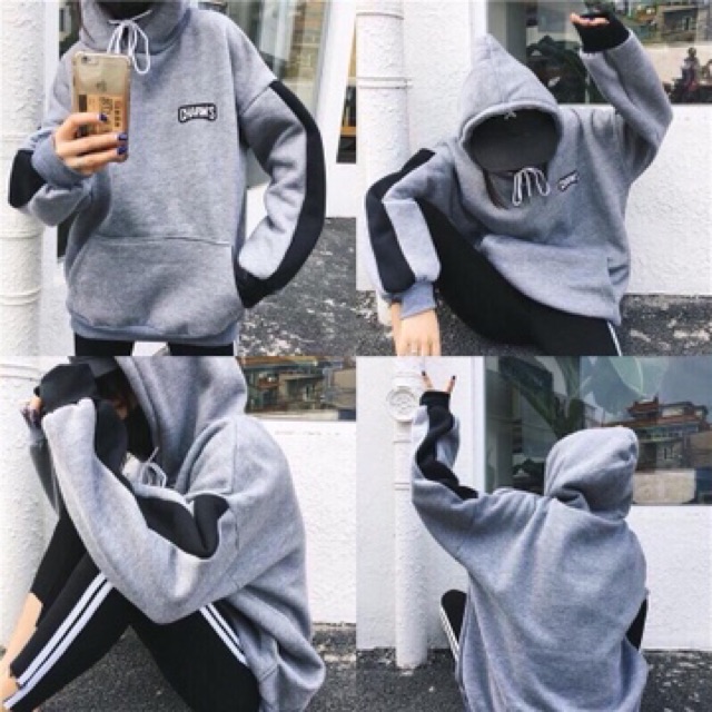 Áo khoác nỉ nữ hoodie form rộng có mũ dễ thương N416