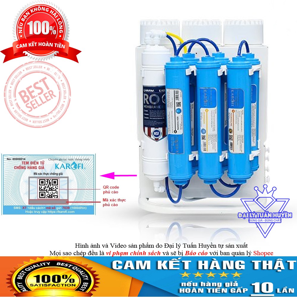 [HÀNG CHÍNH HÃNG] MÁY LỌC NƯỚC KAROFI KAQ-U03