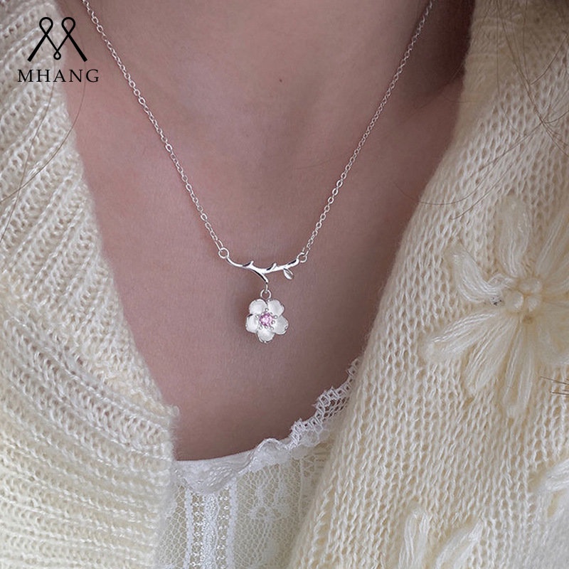 Vòng cổ Hình Cánh Hoa Anh Đào Hồng Thời Trang Hàn Quốc