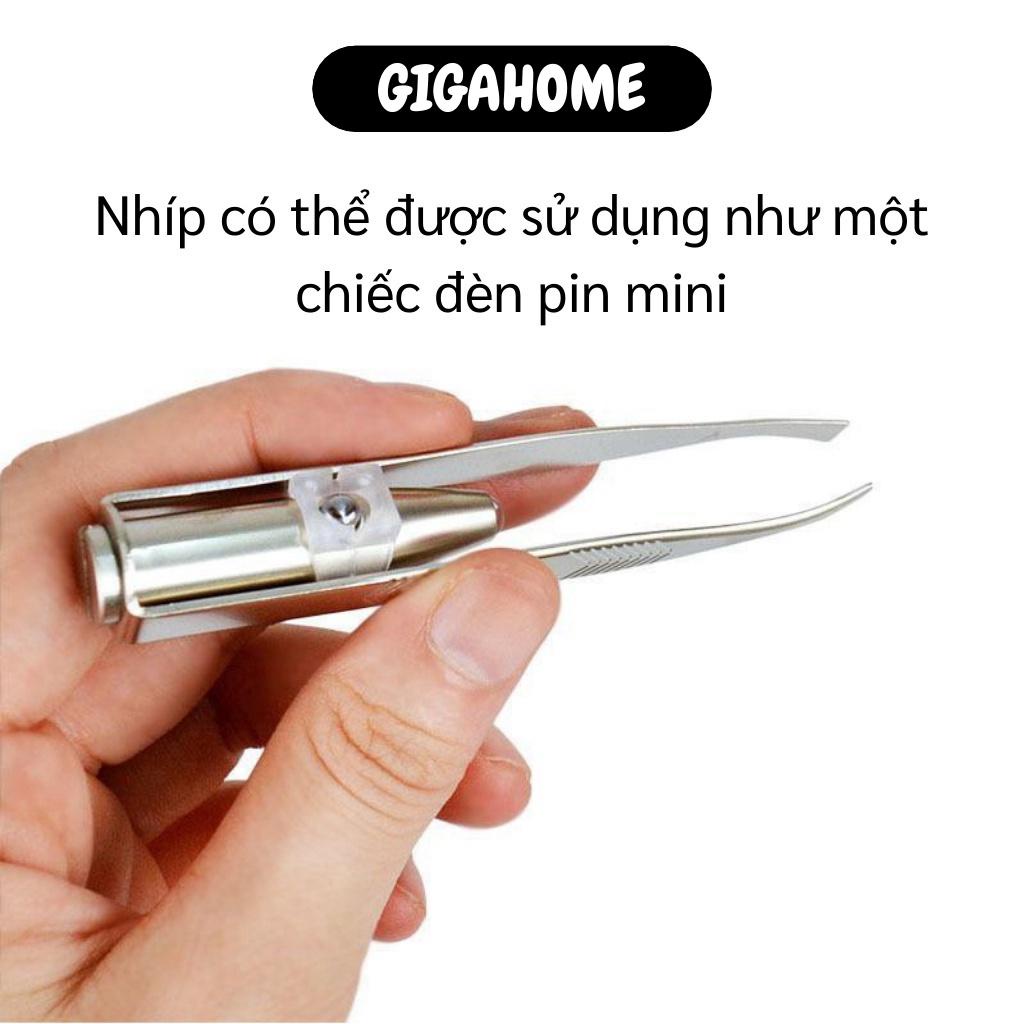 Nhíp Nhổ Lông Mày GIGAHOME Dụng Cụ Nhổ Lông Có Đèn Pin Tích Hợp Để Dễ Dàng Thực Hiện 4050