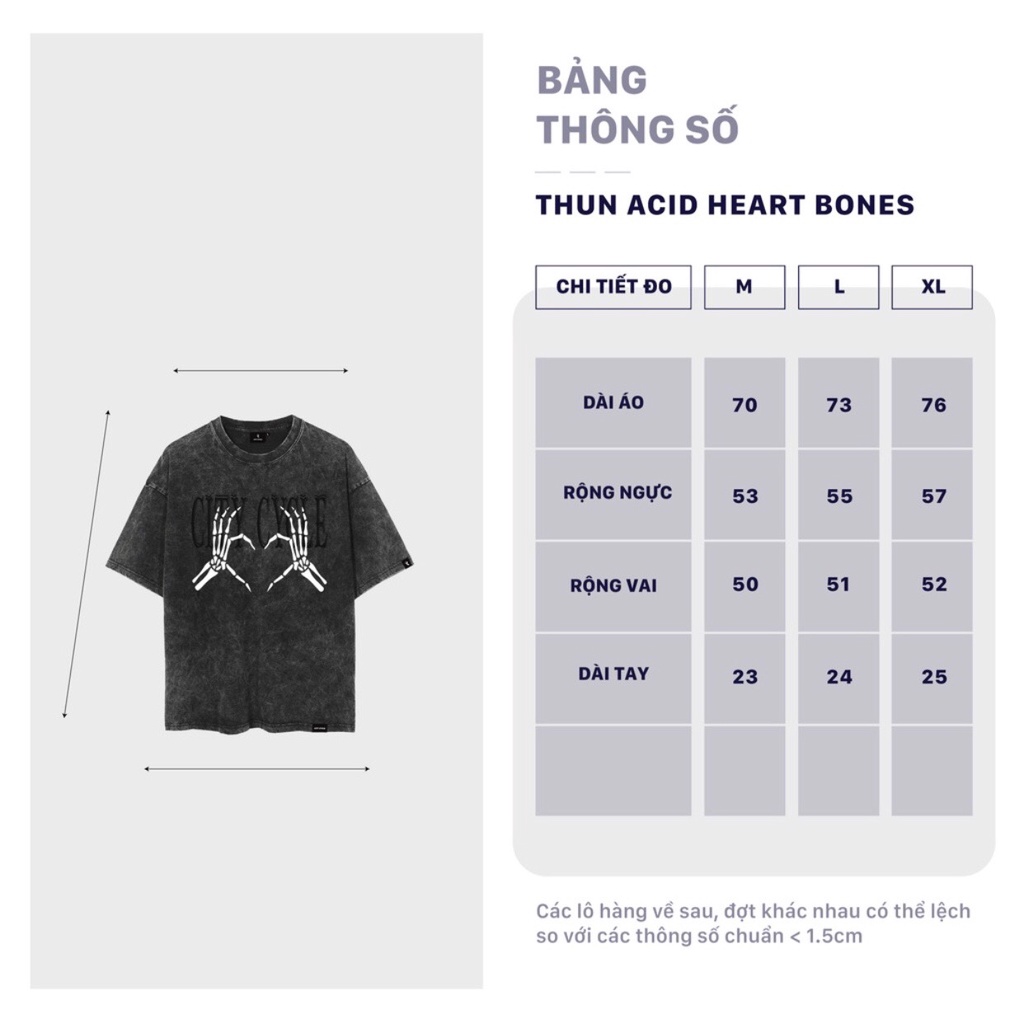 Áo thun nam nữ tay lỡ Acid Heart Bones oversize Jiang Store - áo phông oversize cotton unisex in hình Local Brand